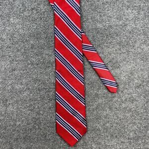 Nautica REPP Tie Red/Blue/Gold Striped All Silk USA Made 3.5" X 58"